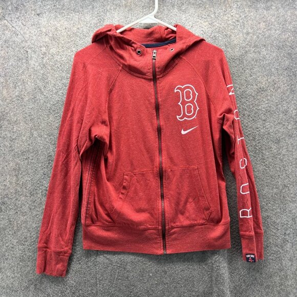 Boston Red Sox Hoodie Women Small Red Full Zip MLB Baseball Nike Sweatshirt - Picture 1 of 10